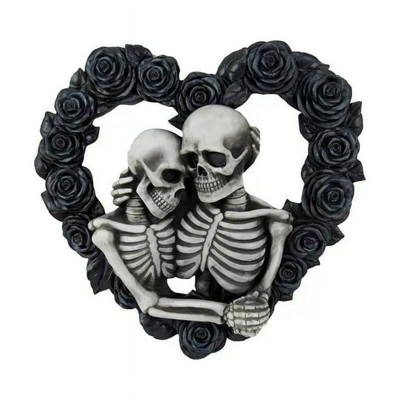 Halloween Skeleton Wreath with House Number, Gothic Skull Door Decor for Front Porch, Spooky Wall Hanging Halloween Decoration for Home Outdoor Display