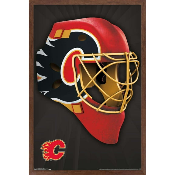 NHL Calgary Flames - Mask 16 Wall Poster, 14.725" x 22.375", Framed