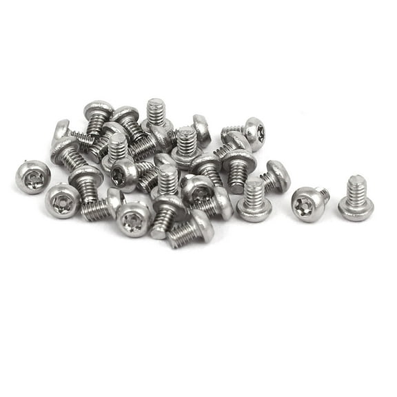 M2x3mm 304 Stainless Steel Button Head Torx Security Machine Screws 30pcs