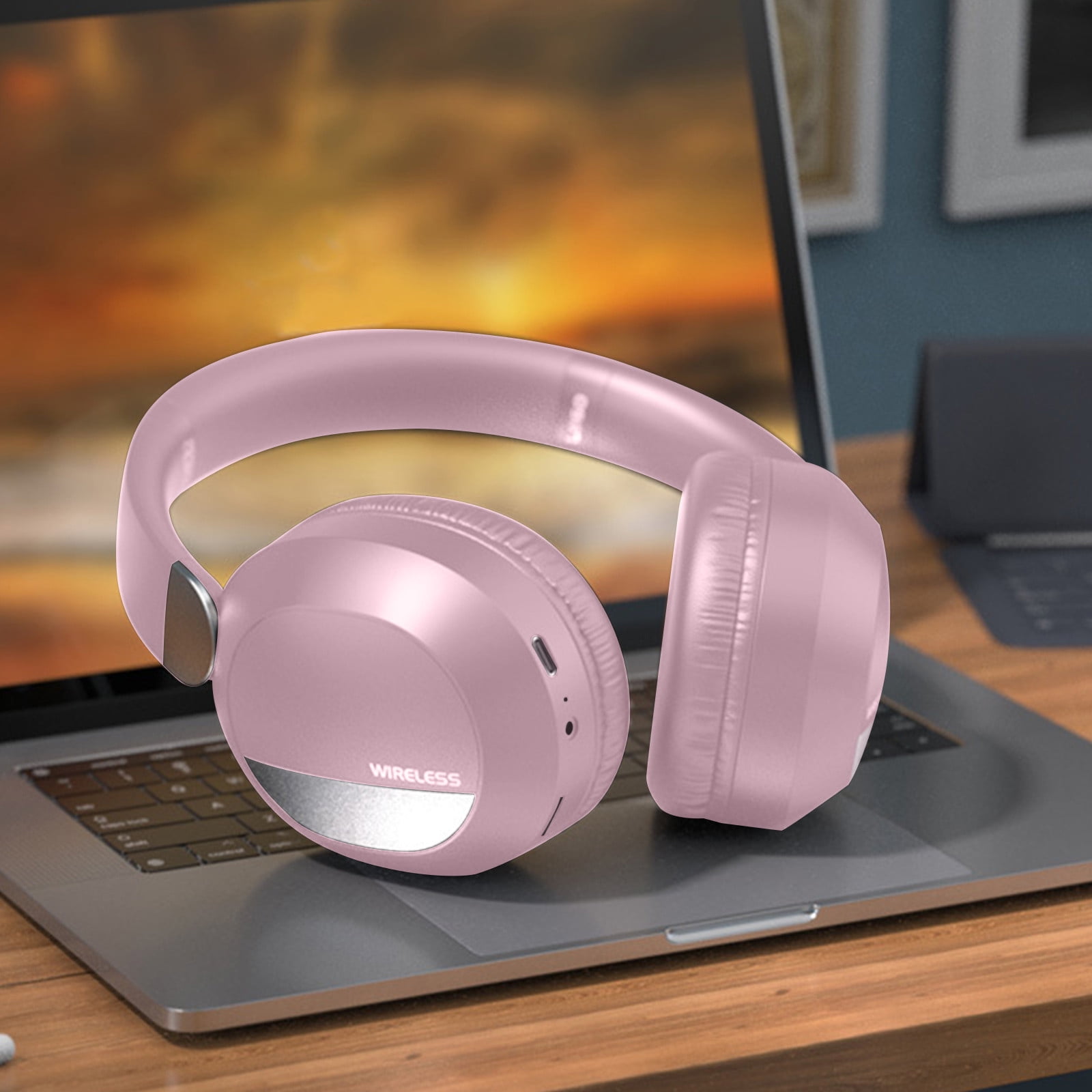 Wireless Headphones Over Ear, 70H Playtime Headphone Wireless Bluetooth 5.1,3EQ Modes & HiFi Stereo Bluetooth Headset with Deep Bass, Foldable Lightweight Headphones with Microphone for Travel/Work