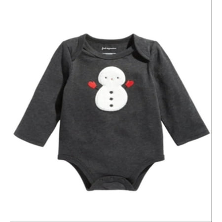 

First Impressions Baby Boy s Long Sleeve Snowman Bodysuit Gray Size Newborn