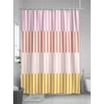 thumbnail image 5 of Fsddascl Colorful Stripe Shower Curtain Set - 66" x 72" Washable Bathtub Curtain with 12 Hooks, Modern Pink Red Yellow Vertical Striped Waterproof Fabric Stall Shower Curtains for Bathroom/Bathtub, 5 of 6