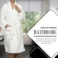 thumbnail image 4 of Superior Terry Cotton Adult Unisex Soft Lightweight Bathrobe, Large, White, 4 of 8