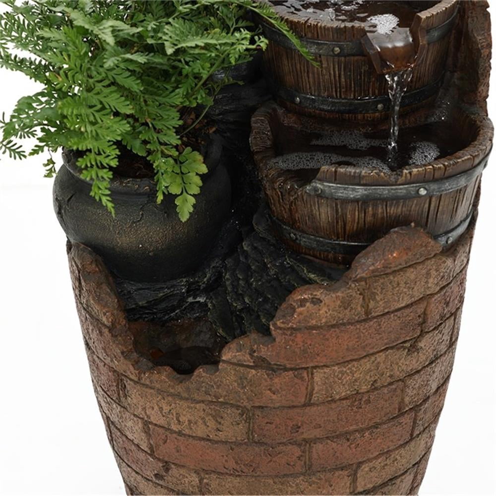 Jeco Glenville Water Pump Cascading Outdoor Polyresin Water Fountain