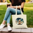 thumbnail image 3 of Hello Winter Goldendoodle Welcome Snowy Night Watercolor Vintage Canvas Tote Bag Doodle Dog Lover Gifts Idea Reusable Shopping Grocery Bag - 01011, 3 of 5
