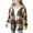 Brown, variant on YunPes Girls Cute Flannel Plaid Button Down Top with Pockets Long Sleeve Hooded Jacket C9 Coat