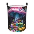 thumbnail image 6 of Lsque Colorful Mushroom pattern Laundry Hamper Basket, Tall Woven Rope Hamper Basket for Clothes, Lightweight Storage Basket, Collapsible Waterproof-Small, 6 of 8