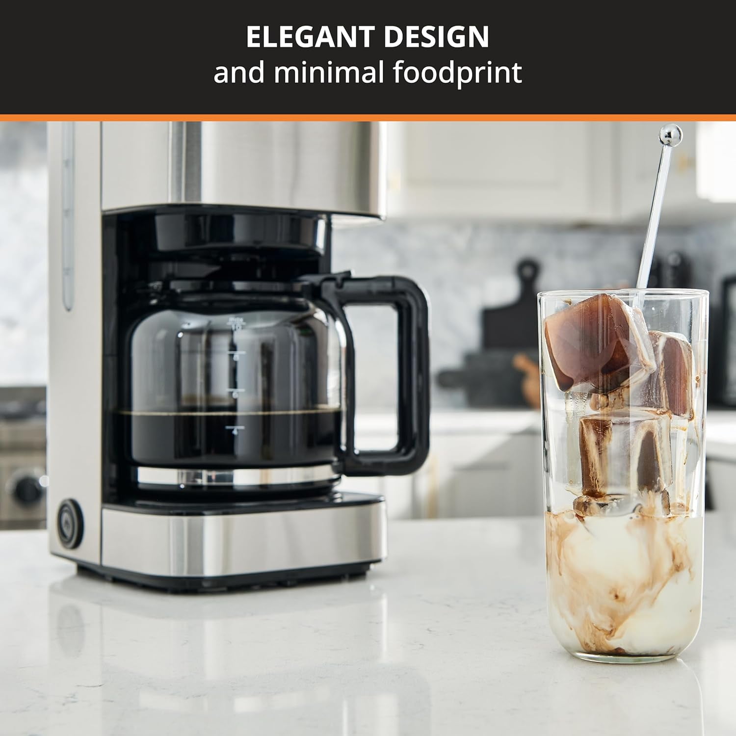 Coffee Maker 10 Cups Simply Brew Stainless Steel Drip Coffee Maker, 900 Watts Coffee Filter, Drip Free, Dishwasher Safe Pot , Black & Silver