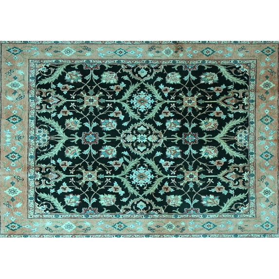 Ahgly Company Indoor Rectangle Persian Light Blue Traditional Area Rugs, 7' x 10'
