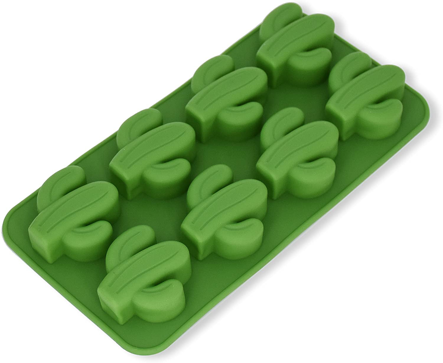 Main Stays Green Ice Mold Tray Cactus Novelty Ice Cube 8 Mold Tray 