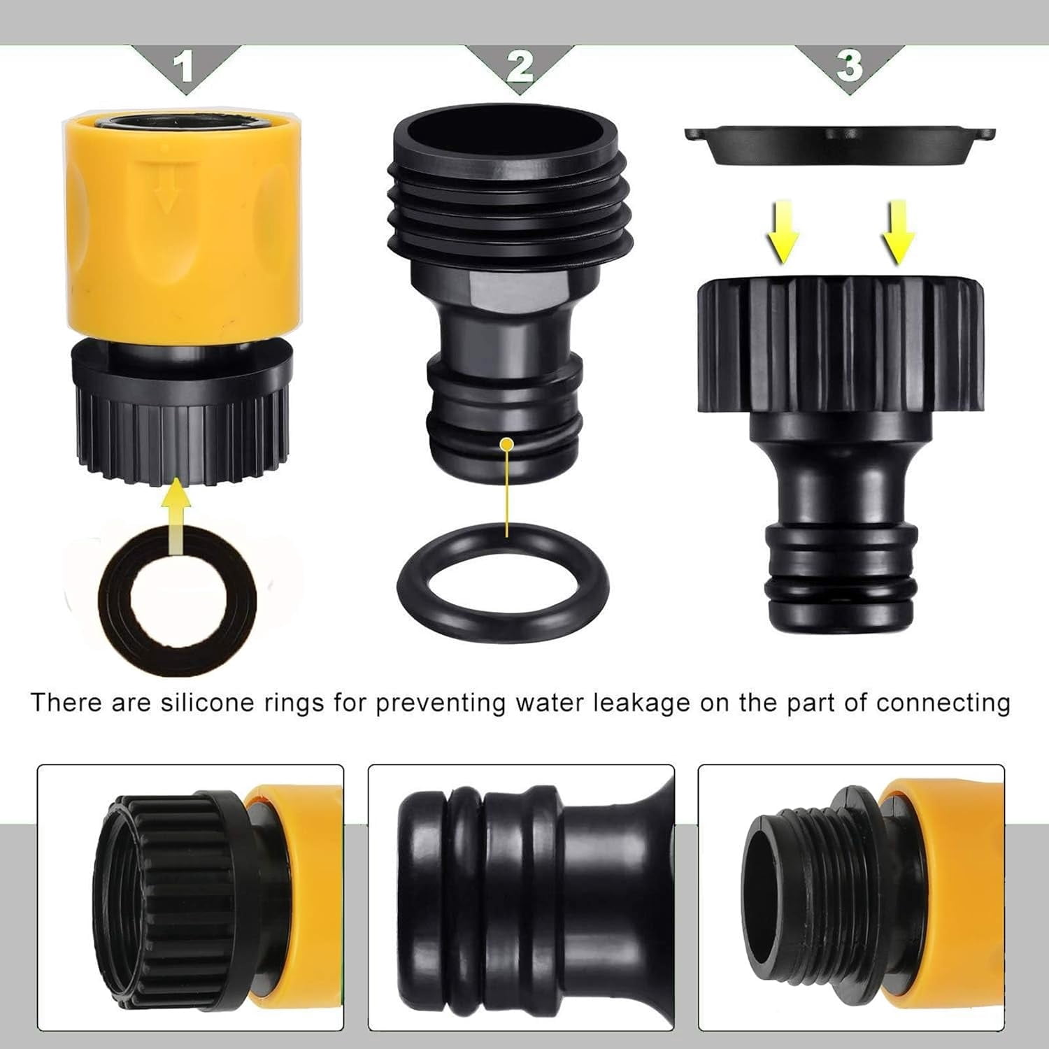 Durable Garden Hose Repair Kit, High-Strength Plastic Quick Connect Multipurpose Usage For Universal Compatibility, Easy Installation And Tight Sealing Support 1/2 Inch And 3/4