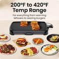 thumbnail image 3 of XL Electric Griddle with Removable Temperature Control, Immersible Flat Top Grill, Burger, Eggs, Pancake Griddle, Nonstick Extra Large Cooking Surface, Slide Out Drip Tray, 10 x 20 Inch, 3 of 5