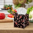 thumbnail image 5 of Psesaysky Tissue Box Cover Waterproof PU Leather Car Tissue Holder Square Tissues Boxes Organizer for Bathroom Vanity, Night Stands, Office, Home, Kitchen (Christmas Candy Cane), 5 of 7