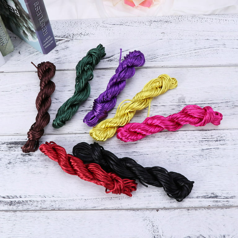 Frcolor 12 Rolls/Pack 10M 2.5mm Colorful Nylon Rainbow Cord String Chinese  Knot Bracelet Wire DIY Accessories (Assorted Color) 