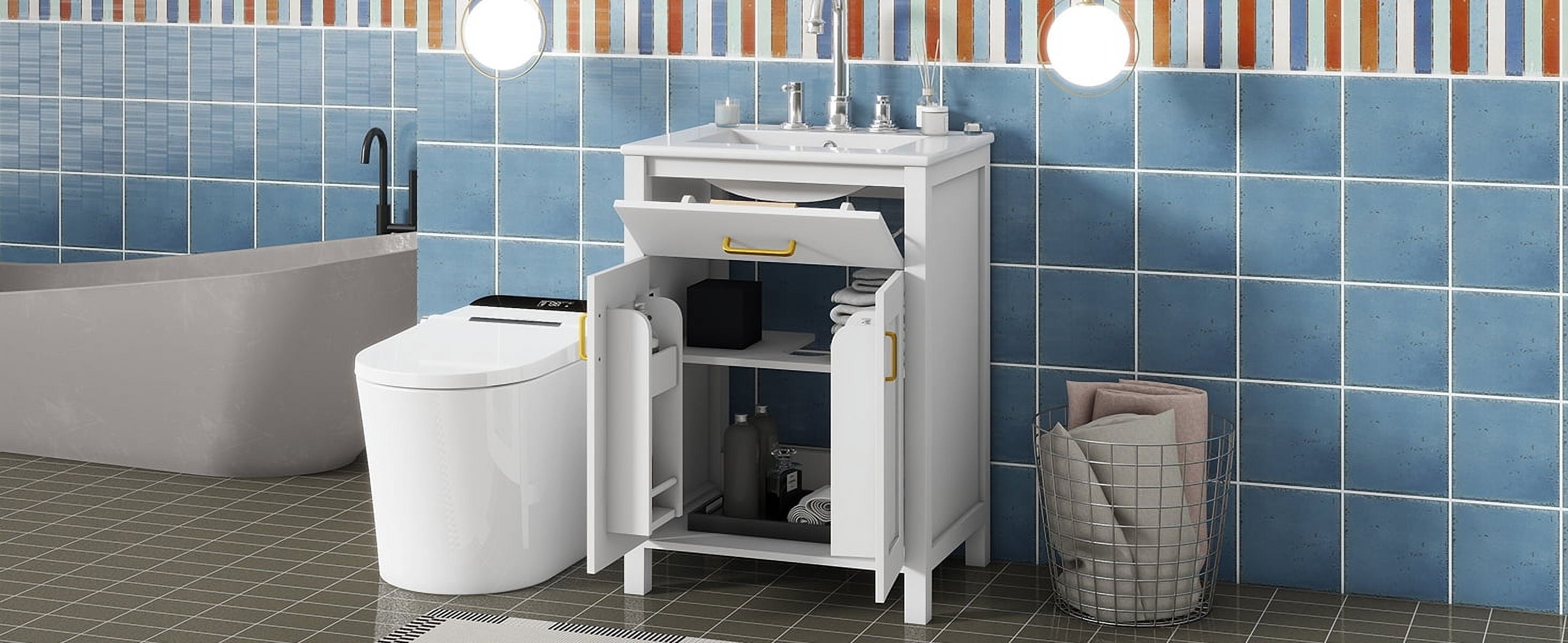 MAYEERTY 24" Bathroom Vanity Combo - With Ceramic Sink, Luxurious Space-Saving Design for Small Bathrooms