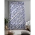 thumbnail image 2 of Sheer Curtains 96 Inches Long, Blue Floral Semi Sheer Curtains Light Filtering Window Treatment, Spring Flowers Pattern Plants Simple Vintage Privacy Voile Drapes for Living Room Bedroom 52x96 Inch, 2 of 7