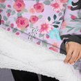 thumbnail image 3 of Oversized Wearable Blanket Hoodie,French Bulldog and Flower Sherpa Blanket Hoodie with Super Pockets,Super Warm Fuzzy Pullover for Women & Men, 3 of 6