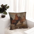 thumbnail image 6 of Fuzoiu Oil Painting Chicken And Duck Print Square Pillow Cover,Hidden Zipper Design,Luxury Square Pillow Case, Throw Pillow,Couch Cushion-26"x26", 6 of 7