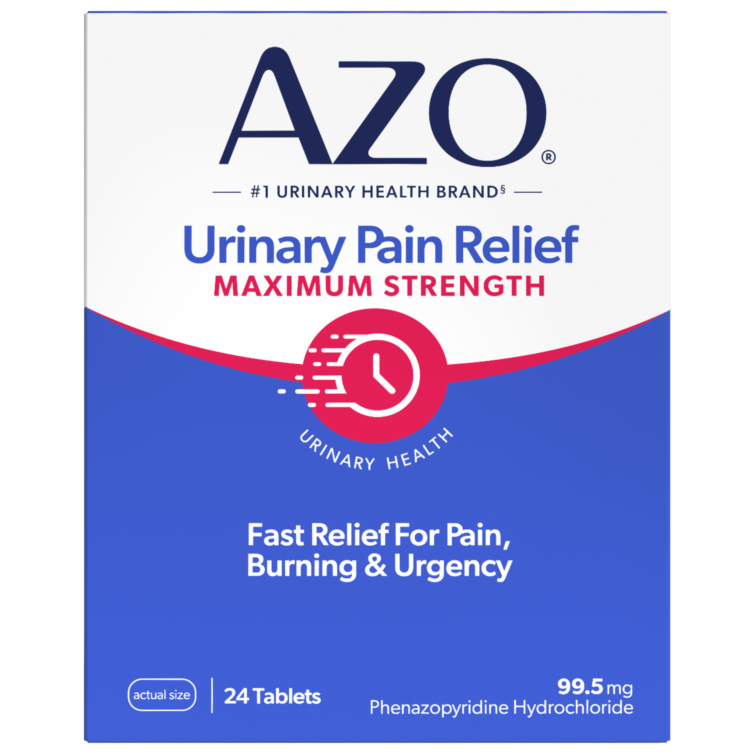 (3 pack) AZO Urinary Pain Relief Maximum Strength Tablets, Promotes Fast Relief for UTI Pain & Burning, FSA/HSA Eligible, 24 Count