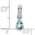 thumbnail image 2 of 10K White Gold Pear Aquamarine And Diamond Pendant (Width 4.6) (Length 16.3) - Jbsp, 2 of 5