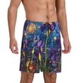 thumbnail image 2 of Fotbe Cosmic Purple Irises Pantalones Cortos de Pijama para Hombre, Ropa de Dormir, Pantalones de Pijama Cortos para Hombre-3X-Large, 2 of 6