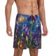 thumbnail image 2 of Balery Cosmic Purple Irises Pantalones cortos de pijama de punto de algodón para hombre con cinturilla y bolsillos-3X-Large, 2 of 6