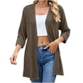 thumbnail image 4 of cocolona Cardigan Sweaters for Women 3/4 Sleeve Open Front Lightweight Tunic Cardigan Casual Loose Fall Tops, 4 of 6