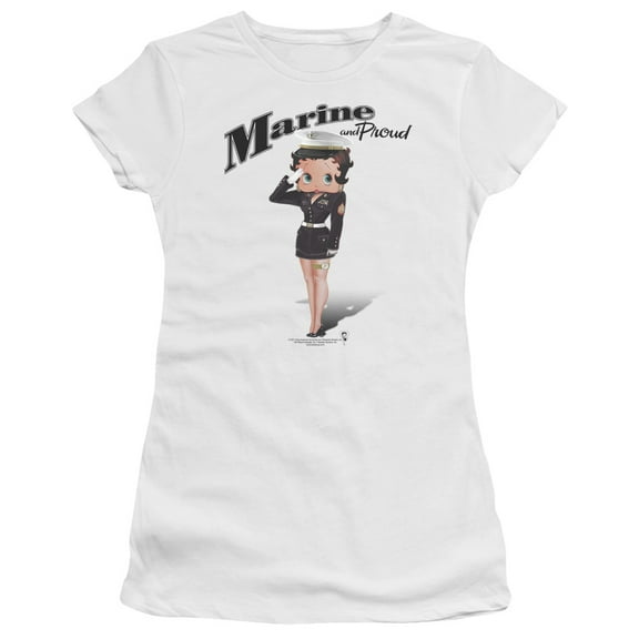 Betty Boop Marine Boop S/S Junior Women's T-Shirt Sheer White