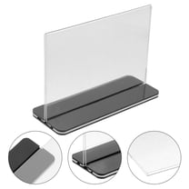 OUNONA Sign Holder Versatile Acrylic Display Stand Clear Sign Holder Standing Sign Holder for Tabletop Signs Menus and Advertisements (A6 Horizontal Style)