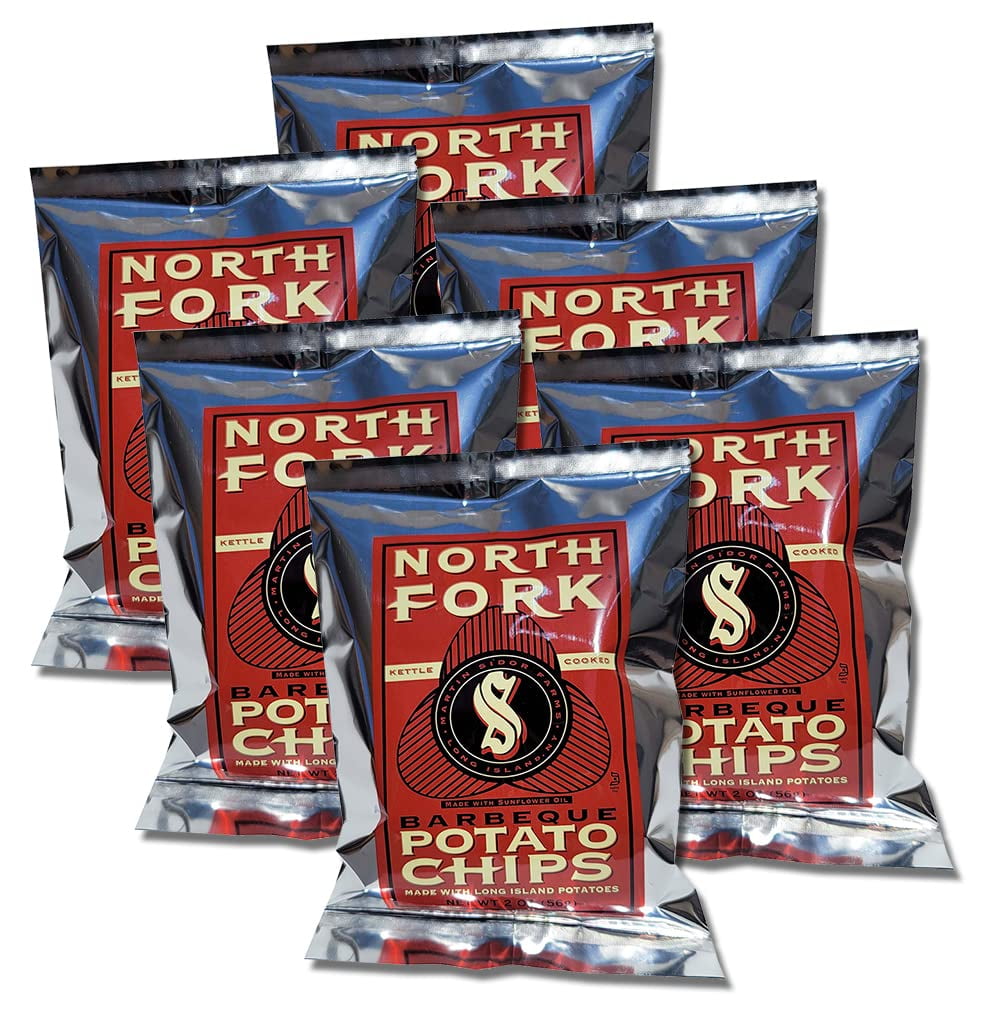 North Fork Potato Chips From Long Island, NY BBQ 6 Oz Pack of 6