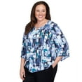 thumbnail image 3 of Alfred Dunner Womens Plus-Size Mini Stained Glass Pointed Hem Top, 3 of 6