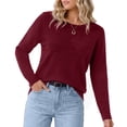 thumbnail image 2 of Asklazy Women's Sweater Lightweight Long Sleeve Soft Comfortable Pullover Tops Basic Knit,Wine Red,S, 2 of 9