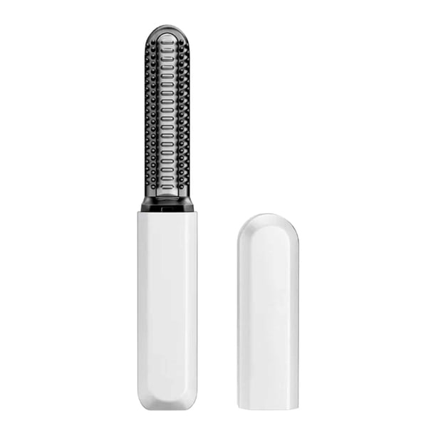 Cepillo pequeño para flequillo, cepillo alisador de pelo de viaje, cepillo de bolsillo, plancha inalámbrica, peine eléctrico para exteriores y hogar p Blanco