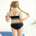 thumbnail image 6 of GYRATEDREAM Girl's 2 Piece Swimsuit Sport High Waist Teen Kids Bikini Set Bathing Suit Swimwear for 9-10Y Black, 6 of 8
