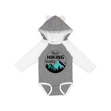 

Inktastic Opa s Hiking Buddy with Mountains and Trees Gift Baby Boy or Baby Girl Long Sleeve Bodysuit