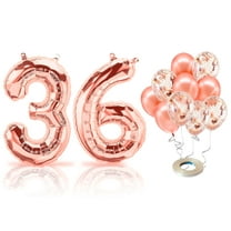 PARIS PRODUCTS - 36th Birthday Rose Gold Balloons & Number 36 Mylar Balloon, 36th Birthday Party Decor, 36th Birthday Decorations for Women, 36th Birthday Decorations Women 36