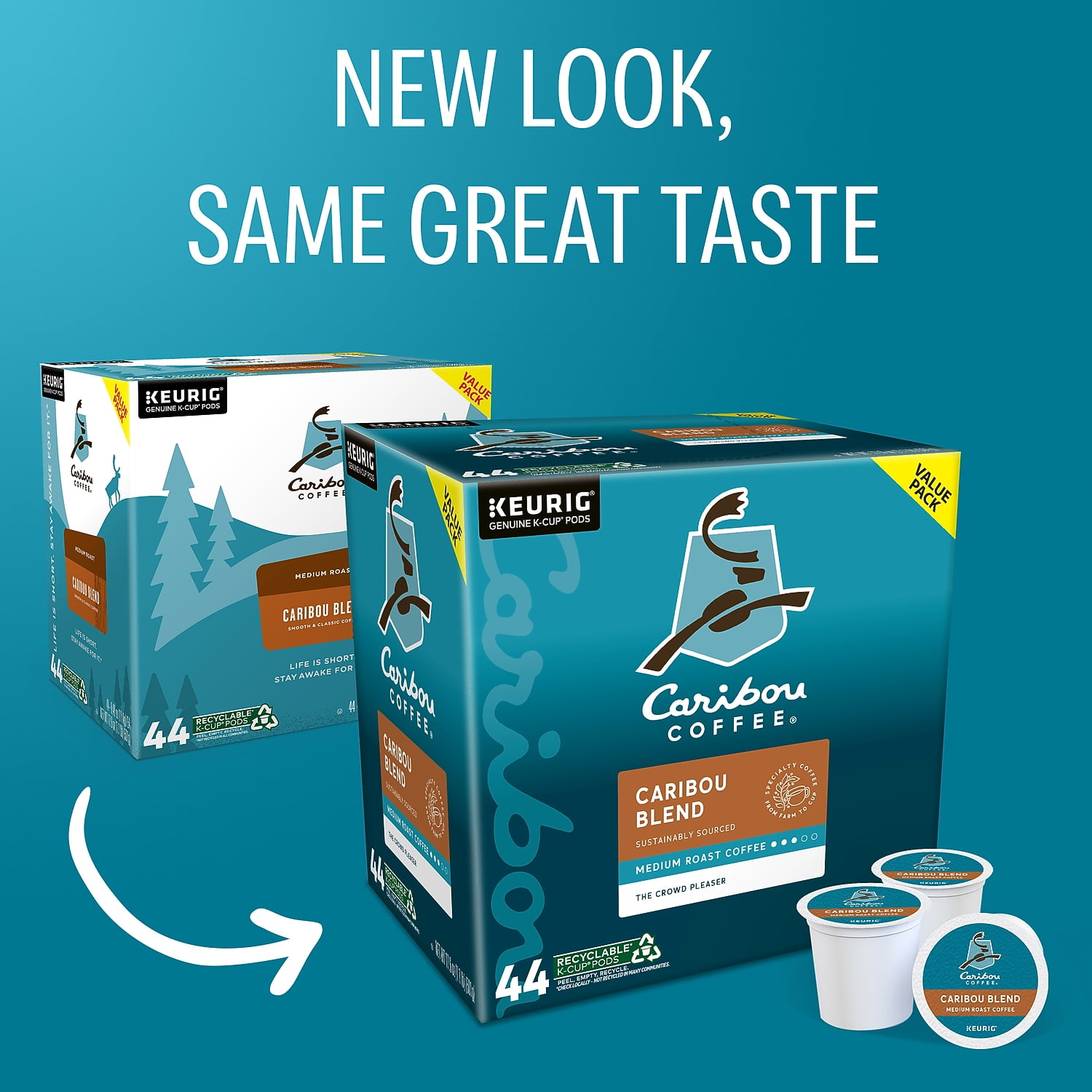 Caribou Coffee Caribou Blend Keurig® Single-Serve K-Cup® Pods, Medium Roast, Case of 44 K-Cup® Pods