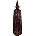 thumbnail image 2 of Xihbxyly Capa de Halloween, Diseño Estampado, Poliéster Suave, Incluye Gorro de Cosplay, Disfraz de Fiesta Moderno, Versátil, para Todas Las Edades, Talla L, 140 Cm de Largo., 2 of 4