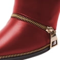 thumbnail image 5 of FSJ Women Fashion Polished Zippers Knee High Boots Pointed Closed Toe Side Zip Stiletto High Heel Long Boots Dress Shoes Size 12 Red, 5 of 5