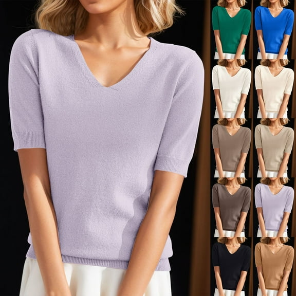 Relaxed Fit Short Sleeve Tee for Women Soft Everyday Top with Comfortable Hem for Casual Style