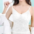 thumbnail image 6 of Tank Tops for Women qinhaie Women's Lace Camisole with Padded Bra, Adjustable Spaghetti Straps V Neck Crop Top, Soft Breathable Bra White Camisoles & Tanks, 6 of 7