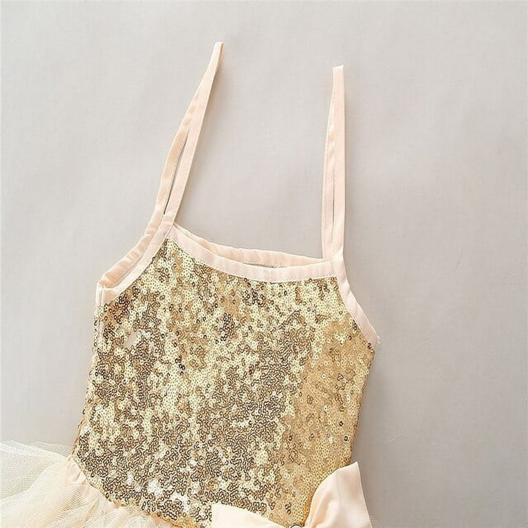 Laurenza's Girls' Gold Sequin Bow Dress 3T - Walmart.com