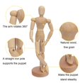 thumbnail image 3 of Modelo de figura artística Geytetqi, set de 8 maniquíes de madera de 20 cm, 3 of 7