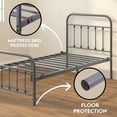 thumbnail image 2 of Golden Gate Beds Vintage Wrought Iron Bed Frame with Classic Metal Platform Base, Headboard and Footboard, No Box Spring Needed, Easy Assembly, Mattress Foundation, Sleek Silver Finish - Twin Size, 2 of 5