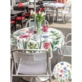 thumbnail image 5 of Outdoor Tablecloth with Umbrella Hole for Patio/Picnic/Party/Camping, Spring Floral Waterproof Table Cloth Round Cover Washable, Pink Blue Flowers Botanical Butterflies (Dia 54"), 5 of 8