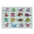 thumbnail image 1 of Jurassic Cutting Board, Dino's Dinosaurs Extinction Funny Comic Cartoon Illustration, Decorative Tempered Glass Cutting and Serving Board, Small Size, Multicolor, by Ambesonne, 1 of 1