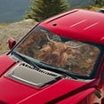 thumbnail image 5 of Xixirimido Windshield Sunshade for Car Foldable Front Window Cover Sun Shade Sun Visor Block UV Rays Universal Fit Automotive Accessories, American Flag Highland Cattle Leaves, 5 of 8