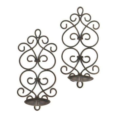 Zingz & Thingz Metal Scrollwork Candle Wall Sconces 13.12" Tall