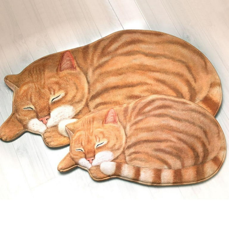 3D Cat-shaped Carpet Animal Printing for Indoor Non-slip Bathroom