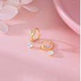 thumbnail image 4 of Sterling Silver Small Love Heart Huggie Hoop Earrings for Women Tiny CZ Heart Hoop Earrings Huggie Valentines Day Earrings, 4 of 10